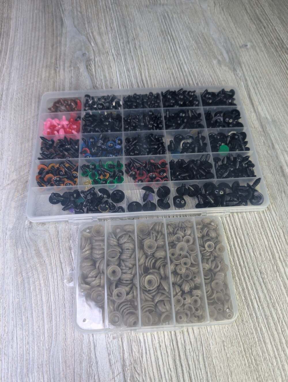Assorted Plastic Safety Eyes and Noses Kit with Backing Washers for Amigurumi
